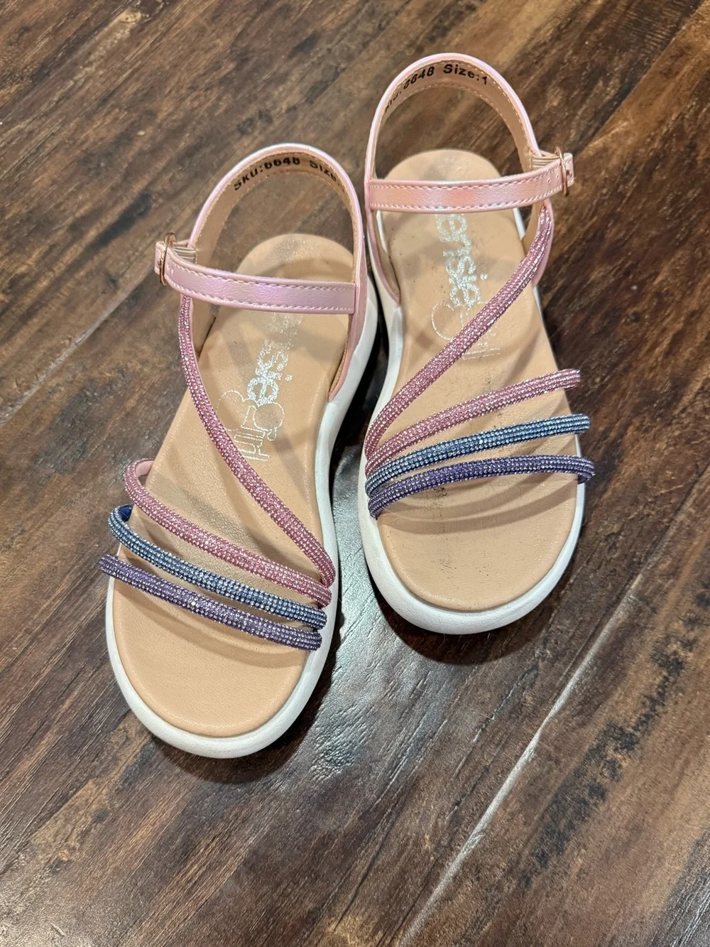 Kensie Girls Pink and Purple Strappy Sandals